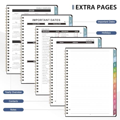 2026 Planner, 8.5" x 11" Weekly and Monthly Large Calendar Planner, Letter Size, Jan - Dec 2026, Hardcover Daily Agenda and Organizers for School Essentials & Office Supplies - Thumbnail 5