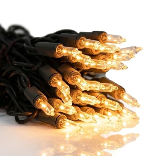 Vigdur 2 Packs 13ft 50 Clear Outdoor String Lights on Brown Wire Cord, UL Approved Connectable Outdoor Lights for Xmas Patio Home Party Garden Decor(Brown) - Image 1