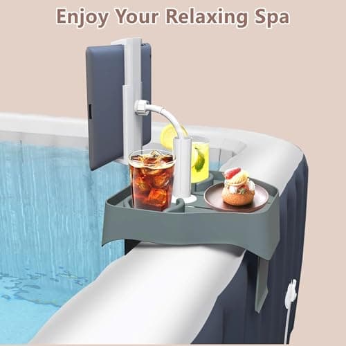 Ptazucv Spa Gift Set - Hot Tub Tray with Adjustable Phone Holder, Hot Tub Accessories, Perfect for Relaxation in Inflatable Hot Tub/Pool, Unique Gifts for Women, Mom and Parents - Thumbnail 4