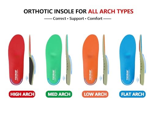 Plantar Fasciitis Relief Insoles Orthotic Arch Support Inserts Women Men - 8 in 1 Foot Pain Relief Shock Absorb Work Boot Shoe Insoles 4 Arch Types for Your Best Fit & All-Day Comfort Support - Thumbnail 3
