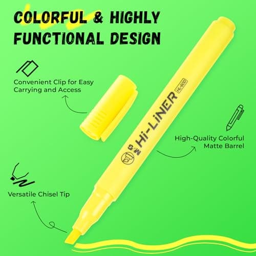 M&G Liner Highlighters, 12-Count Pack Yellow Highlighters, Chisel Tip No Bleed Highlighter Pens for Office Documents, Planning, and Everyday Organization - Thumbnail 3