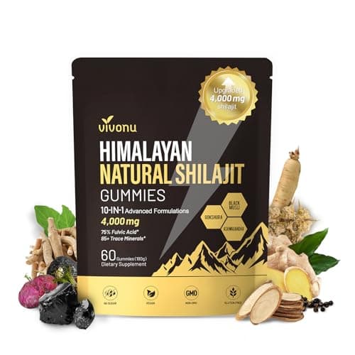 Shilajit for Men & Women Gummies | 4000mg High Potency 10-in-1 Formula with Pure Himalayan Shilajit, Ashwagandha, and 75% Fulvic Acid | Sugar-Free Vegan, 85+ Trace Minerals - Image 1