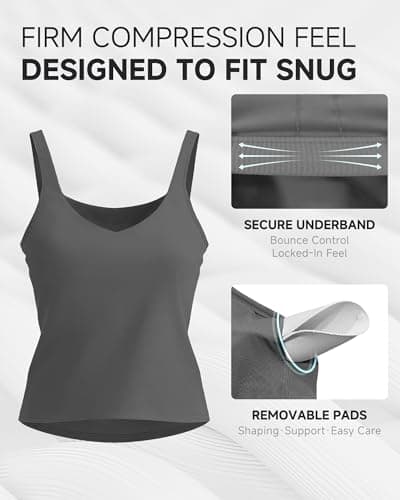 MXYMXY V-Neck Sports Bra Tank Top for Women Grey Sage - Thumbnail 3