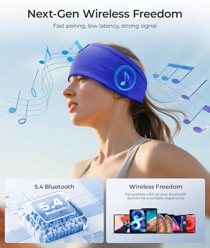 ink-topoint Sleep Headphones Bluetooth 5.4 Headphone, Sports Earphones with HD Stereo Speakers Breathable Sports Headphones for Running, Yoga, Travel, Sleeping, Ideal Gifts for Men Women - Thumbnail 6