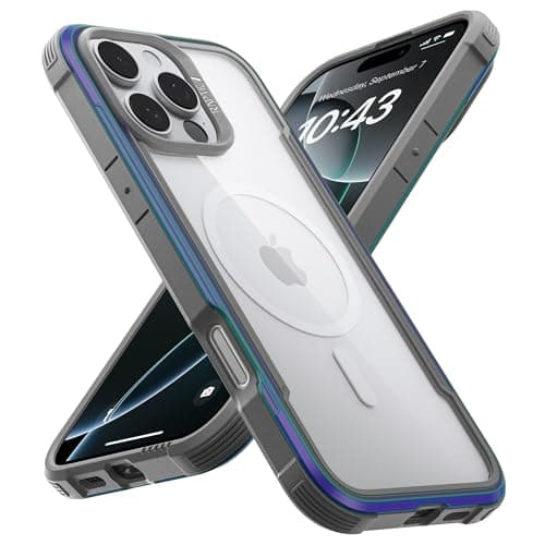 RAPTIC Shield Magnetic for iPhone 16 Pro Case, Compatible with MagSafe, [for 2024 Capture Button Shockproof Clear Case], Military Grade 13FT Drop Tested, Durable Aluminum Frame, 6.3 inch, Iridescent - Image 1