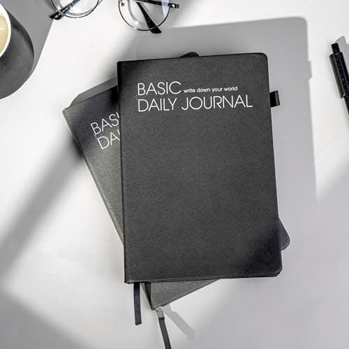 CAGIE Lined Journal Notebook for Work 256 Pages Hardcover Journals for Writing with Pen Loop A5 Daily Journaling Notebooks with Pocket, 5.7" x 8.3", Black - Thumbnail 2