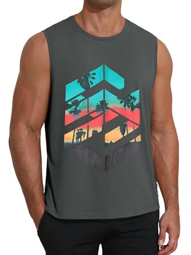 Men Tank Tops Quick Dry Sleeveless Workout Shirts Summer Sun Protection Shirts - Image 1