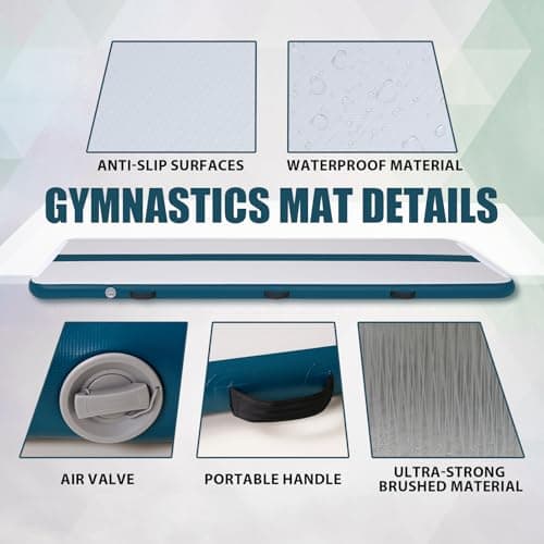 Tuxedo Sailor 11’ Inflatable Gymnastics Mat - Premium Heat Sealed Process,Tumbling Mat with Electric Pump, Repair Kit & Backpack - Multi-Scene exercise Mat Use for Gym, Yoga, Home, Outdoor - Thumbnail 4