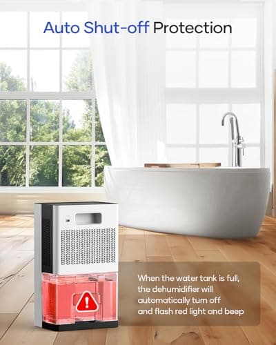 Dehumidifier, 95 OZ Water Tank Dehumidifiers for Home with Auto Shut Off, 1000 sq. ft. Dehumidifier for Bedroom Bathroom Basement Rv with 7 Color Light, Quiet Dehumidifiers with Sleep Mode - Thumbnail 6