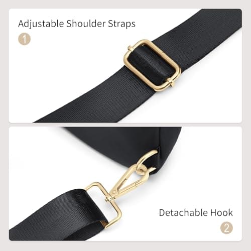 GOLF QUALTY Large Capacity Crossbody Bag Spacious Fanny Pack for essentials Casual Waist Pack for Women & Men,Black - Thumbnail 6