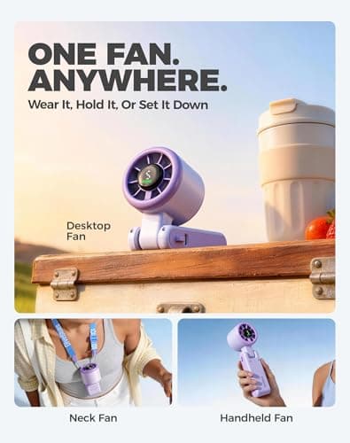 Diveblues Portable Handheld Turbo Fan, 5 Gear Wind, Battery Operated, Up to 12 Working Hours, 3 IN 1 Hand Fan with Air Turbo Tech Cooling Fan for Outdoor Activities, Travel, Working - Thumbnail 3