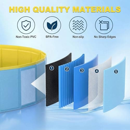 Kiddie Pool with Canopy, Foldable Kids Pools for 3 4 5 6 7 8 Year Old Kids Pools Ages 4 5 6 7 8 Pool with Shade Beach Essentials Tent Swimming Wading Pools Outdoor Backyard Beach - 77” - Thumbnail 5