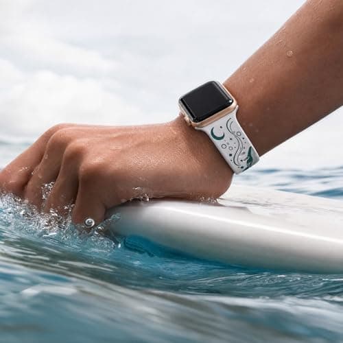 HATILP Whale Engraved Band Compatible with Apple Watch 38/40/41/42mm, Two-Layer Sculpted Ocean Design Soft Silicone Strap for Women, Series 11 10 SE Ultra 9 8 7 6 5 4 3 2 1 - Thumbnail 6