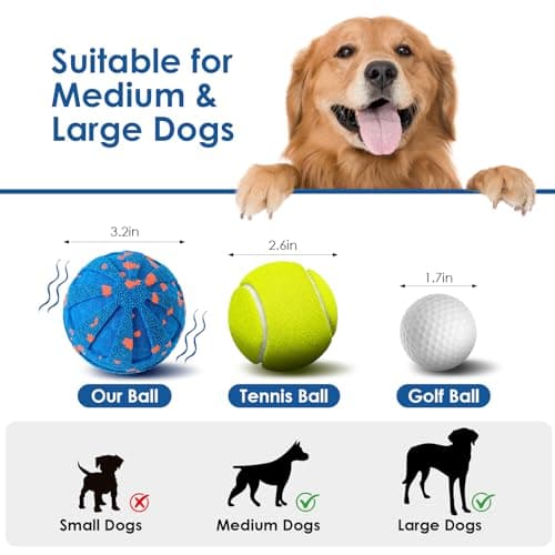 Interactive Dog Ball Toy for Medium Large Dogs, Durable E-TPU Bouncing Ball with Rechargeable Battery, Waterproof for Outdoor Play, Keeps Dogs Engaged (Orange) - Thumbnail 4