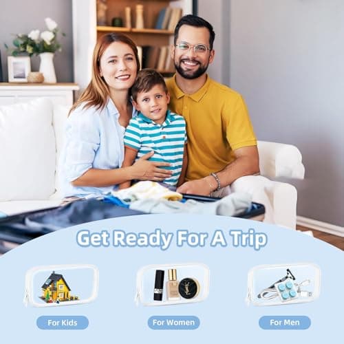 6PCS Clear Hard Shell Zippered Case,Professional-Plastic Clear Zipper Pencil Case,Small Double Zippered Toy Storage Organizer Bags for Craft,Toiletry Zipper Pouch,Travel Organizer,Cosmetic Bag - Thumbnail 5