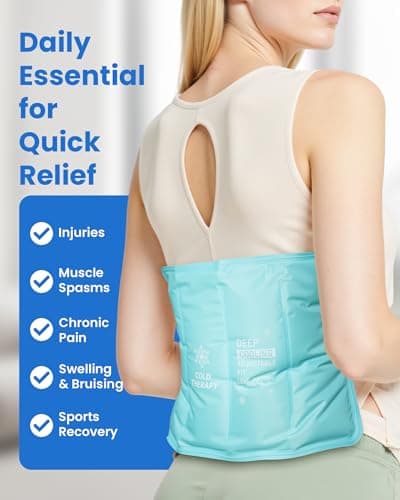 Gel Ice Packs Reusable Soft, Ice Pack for Back Pain Relief, 40Min Long-Lasting Hot and Cold Pack for Pain Relief, Flexible Cold Compress for Lower Back, Shoulder, Hip, Elbow, Leg, Knee, 14.5" x 11" - Thumbnail 3
