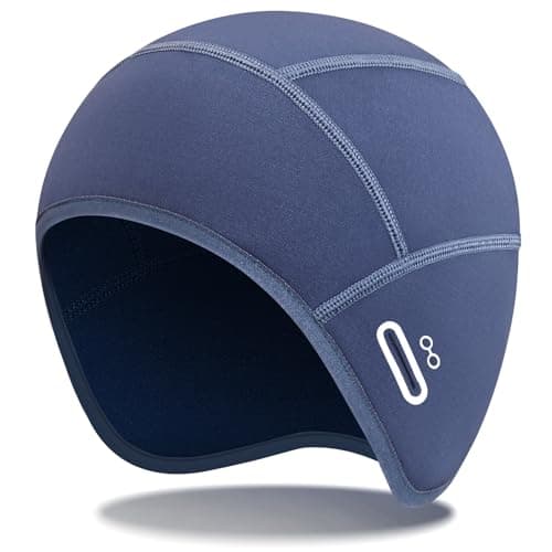 Bodvera Skull Cap Helmet Liner with Eyeglasses Holes,Ear Warm Cycling Cap,Thermal Head Cap for Men & Women in Winter. Navy Blue - Image 1