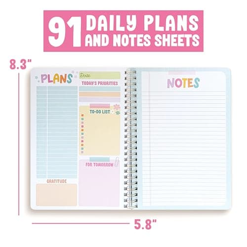 Undated Daily Planner Notebook - Undated Planner Notebooks, Daily To Do List Planners, To Do List Notebook for Work Organization, Day Schedule Planners for Kids and Adults - Thumbnail 5