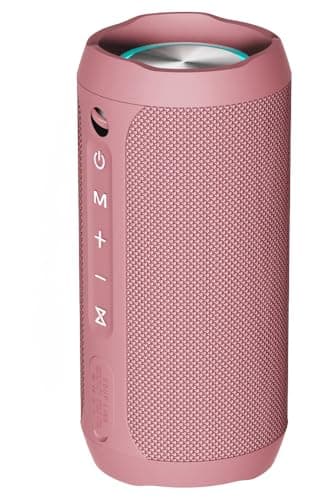 EDUPLINK Bluetooth Speaker IPX7 Waterproof Wireless Speaker with Bass 20H Playtime TWS Stereo Pairing Portable Outdoor Speakers for Beach Camping Travel Gifts for Men Women Girls Boys Teens Pink - Thumbnail 3