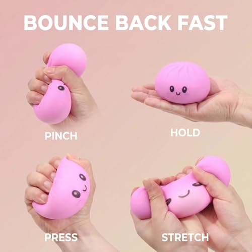Dumpling Squishy Toy 2-Pack, Giant Dumpling Squishy Mystery Box, Surprise Fun Dumpling Stress Ball for Anxiety Relief & Focus, Bao Bun Sensory Fidget for Kids Teens Adults, Festival Gifts, Party Favor - Thumbnail 4