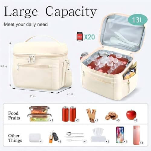 DALINDA Lunch Bag Women,Insulated Lunch Bags Cooler Bag Lunch Box Leak-Proof Lightweight for Picnic,Grocery,Beach,Camping,Travel,Work - Thumbnail 2
