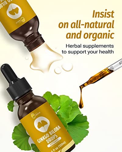 Organic Ginkgo Biloba Extract Liquid Supplements, Brain & Focus Support, 98% Absorption, Vegan, Non-GMO, Alcohol & Gluten Free - 4 Fl Oz - Thumbnail 3
