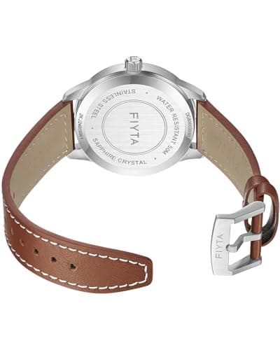 FIYTA Men's Quartz Watch Gold Watch Leather Strap - Thumbnail 3