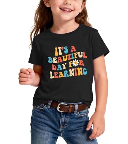Read Book Shirt Kids-Its A Beautiful Day for Learning Short Sleeve Toddler Reading Tee Tops Boy Book Tshirt for Girl - Thumbnail 4