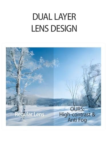 YondestStars Flip Up Ski Goggles, OTG Snow Goggles, Clamshell Anti Fog UV Protection Interchangeable Lens, Snowboard Goggles for Adult Men Women Youth - Orange Lens(VLT 58%) - Thumbnail 5