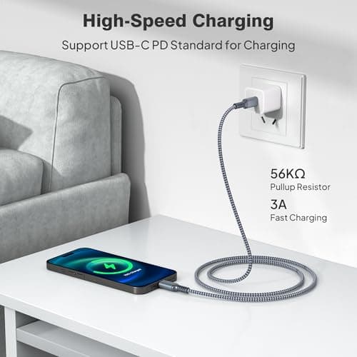 Elebase iPhone 17 Pro Max Charging Cord 3.3/6.6/10FT 3 Pack,USB C to Type C,60W Fast Charger USBC Car Carplay Cable for Apple 17e 16,AirPods 4,iPad 10 9 8 7 Mini 6,Samsung Galaxy S26 S25 Plus Tab S11 - Thumbnail 5