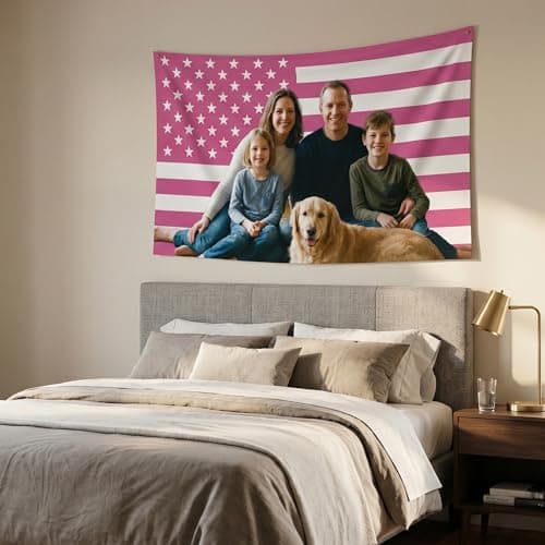 Custom Flag 3x5 ft Personalized with Photo and Text, Personalized Tapestry for Room Wall Decor, Customized American Flag Banner for USA 250th Anniversary & Class of 2026, Pride Feminist Soccer Fan Flags. (pink) - Thumbnail 6