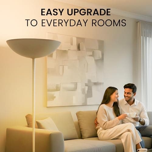 Modern Lamp Shade Kit For Superlamp Models - Glare Free Uplight Cover Designed To Reduce Direct Light, Easy Install Accessory For Floor Lamps, Replacement Shade Set Single Pack - White - Thumbnail 6