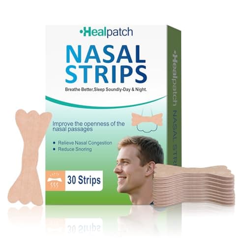 Nasal Strips for Snoring & Breathing Relief | Nose Tape for Nasal Congestion Relief | Effective Nose Strips to Open Airway, Improve Sleep & Anti Snoring (Blue, 30 Packs) - Image 1