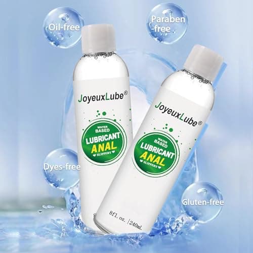 JoyeuxLube Water-Based Anal Lube 8fl.oz Desensitizing Anal Lubricant Long Lasting Smooth Slippery for Men Women and Couples - Thumbnail 4