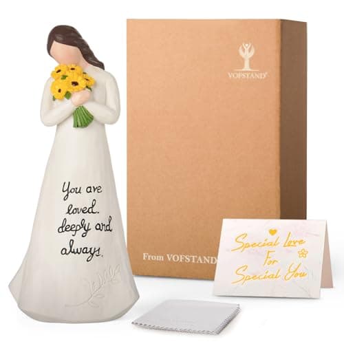 VOFSTAND for Mom from Daughter Son –9.25'' Large Size Sunflower Figurine with “You are Loved Deeply and Always” Message – Birthday Gift for Mom, Inspirational Home Decor Keepsake - Thumbnail 5