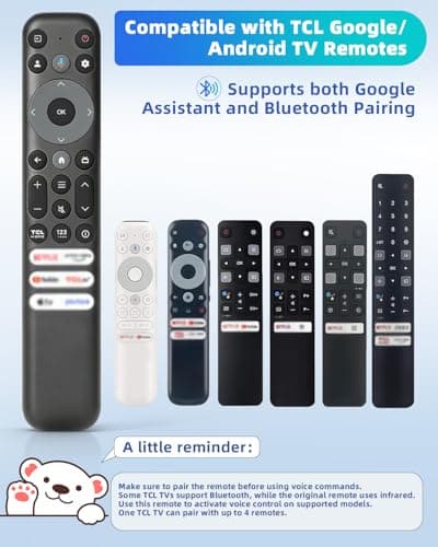 Voice Remote Replacement Compatible with TCL Google TV Remote, for QM8 QM7 Q7 Q6 Q5 S5 S4 S3 Series 4K UHD HDR LED QLED QD-Mini LED Full-HD Smart TVs (Not Applicable to Roku TVs) - Thumbnail 5