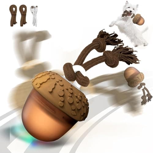 Hanarook Interactive Dog Toys, Automatic Moving Rolling Dog Toys to Keep Them Busy, Motion-Activated Bouncing Vibrating Dog Ball for Small/Medium/Large Dogs (Acron) - Image 1