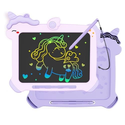 KOKODI LCD Writing Tablet for 3 4 5 6 7 8 Years Old Kids, Colorful Doodle Board, Writing Drawing Tablet, Educational Learning Toys Christmas Birthday Gift for Girl, Purple - Image 1