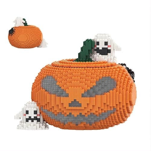 SehrKlug Pumpkin Bricks Set - Micro Building Blocks Challenge for Adults, Ages 14+, Collectible Home Decor for Bedroom, Office or Bookshelf, Screen-Free Stress Relief, Birthday Gift, Halloween