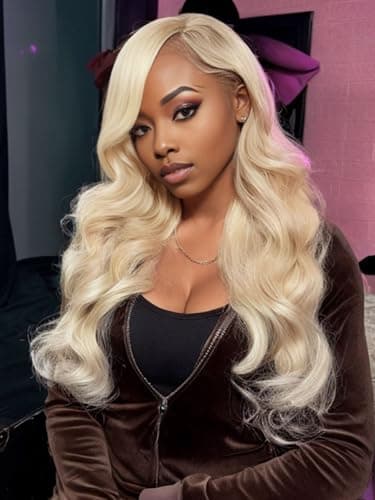 Barbique 13x6 Lace Front Wig 26 Inch Long Wavy Synthetic Hair Blonde 613