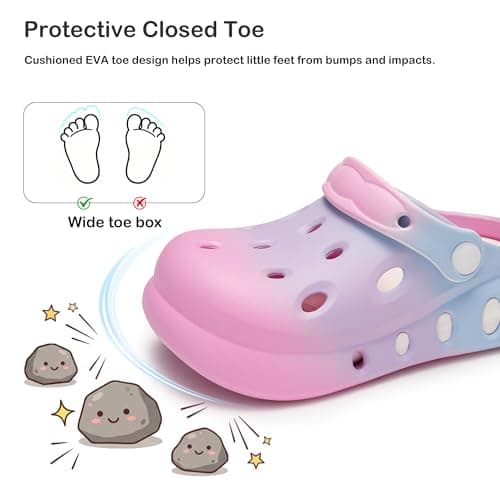 Stelle Garden Clogs for Girls Boys Slip on Sandals Kids Water Shoes Classic Slides Slippers Beach Indoor Outdoor(Little Kids/Big Kids)(Mermaid Ombre, 4MB) - Thumbnail 4