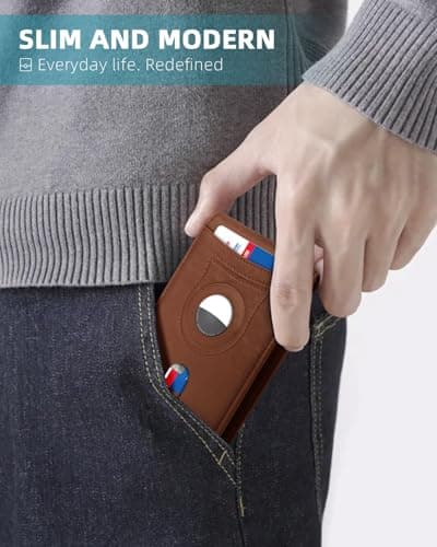 Zitahli Airtag-Wallet-Mens-Slim-RFID Blocking Wallet Leather with Money Clip Air Tag Wallet Card Holder Bifold Gifts for Men - Thumbnail 6