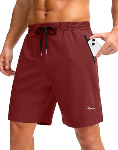 Pudolla Mens Running Shorts with Zipper Pockets 7 Inch Lightweight Quick Dry Gym Athletic Workout Shorts(Savannah L9_XL) - Image 1