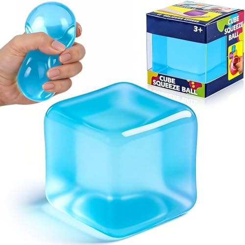 Cube Squishy Stress Relief Toys, Clear Sensory Fidget Toys for Anxiety & ADHD, Soft Slow Rising Squeeze Toys for Desk Office, Cool Gadgets Gifts for Teens and Adults