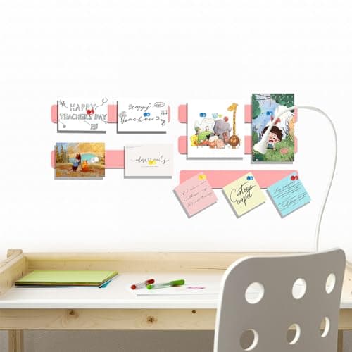 Felt Pin Board Bar Strips Bulletin Board for Bedrooms Offices Home Wall Decoration, Notice Board Self Adhesive Cork Board with 35 Push Pins for Paste Notes, Photos, Schedules - Thumbnail 5
