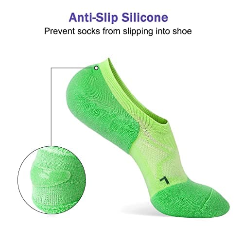 Gonii No Show Socks Womens Athletic Compression Running Low Cut Cushioned Socks 5 Pairs - Thumbnail 4