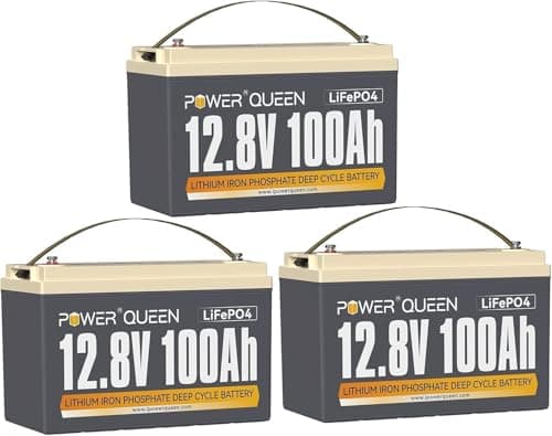 Power Queen 12V 100Ah LiFePO4 Battery, Group 31 Lithium Battery with 1280Wh Energy and BMS Protection, Up to 15000 Deep Cycles for RV Trailer, Solar Off-Grid, Marine