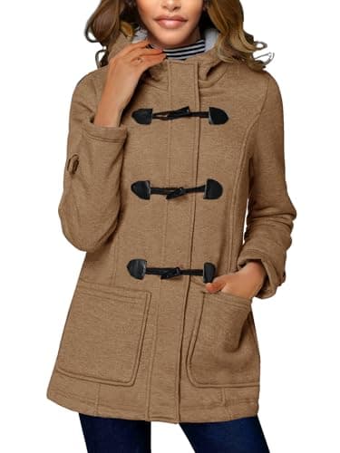 STOLKISS Women's Fleece Jacket Long Soft Insulated Shell Warm Winter Coat Long Soft Slim Warm Windbreaker Hood Plus Size Coat - Image 1