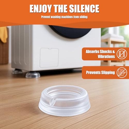 Anti Vibration Pads for Washing Machine, Clear Washer Anti Vibration Pads, Non Slip Washer and Dryer Feet Stabilizers, Shock Absorbing Washing Machine Vibration Pads, 4 Pack - Thumbnail 3