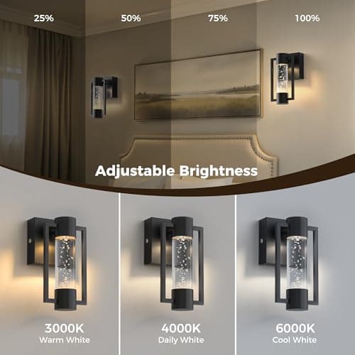 L LOHAS LED Black Battery Operated Wall Sconce Set of 2, Modern Rechargeable LED with Remote Control, Color Changing, Timer Setting, Wireless Dimmable Night Light for Bedroom, Hallway, Living Room - Thumbnail 3